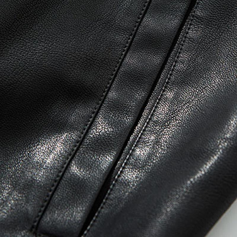 Men's Hooded Loose Motorcycle Leather Jacket 86208900M