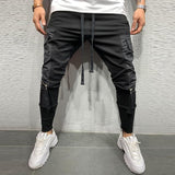 Men's Casual Solid Color Pocket Stitching Pants 53840958Y