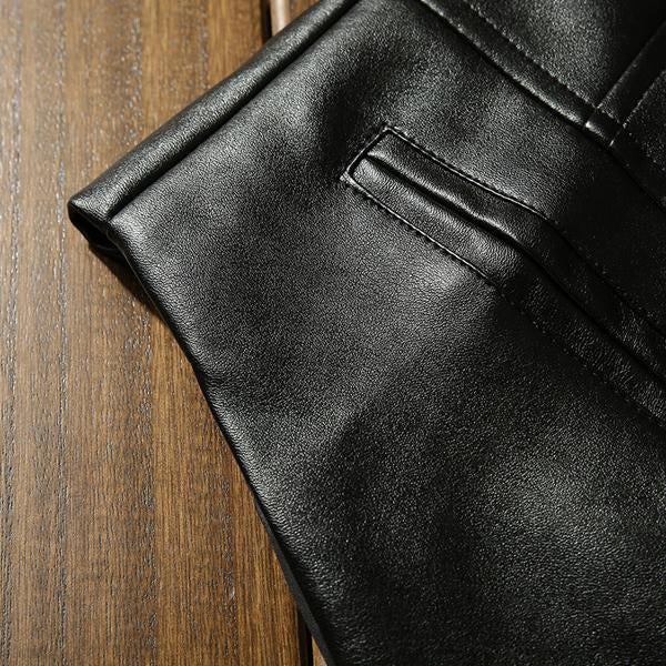 Vintage Leather Button Vest Vests