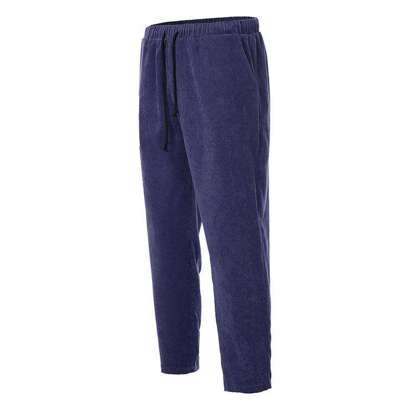 Pantalon court ample en velours côtelé pour homme 00857343X