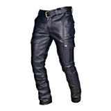 Men's Vintage Casual Belt Leather Pants (Belt Excluded) 04018447M
