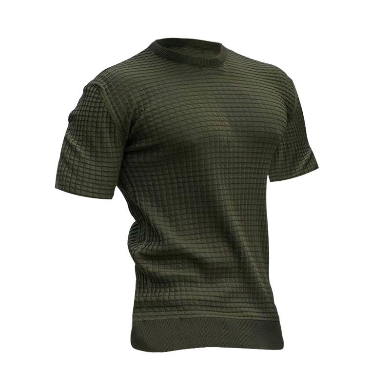 Men's Casual Round Neck Waffle T-Shirt 29739560M