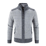 Men's Casual Fleece Thickened Contrast Knitted Cardigan 01661113M
