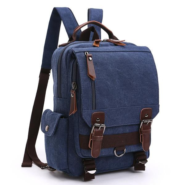 Casual Canvas Outdoor Travel Backpack 52963602M Dark Blue Backpacks