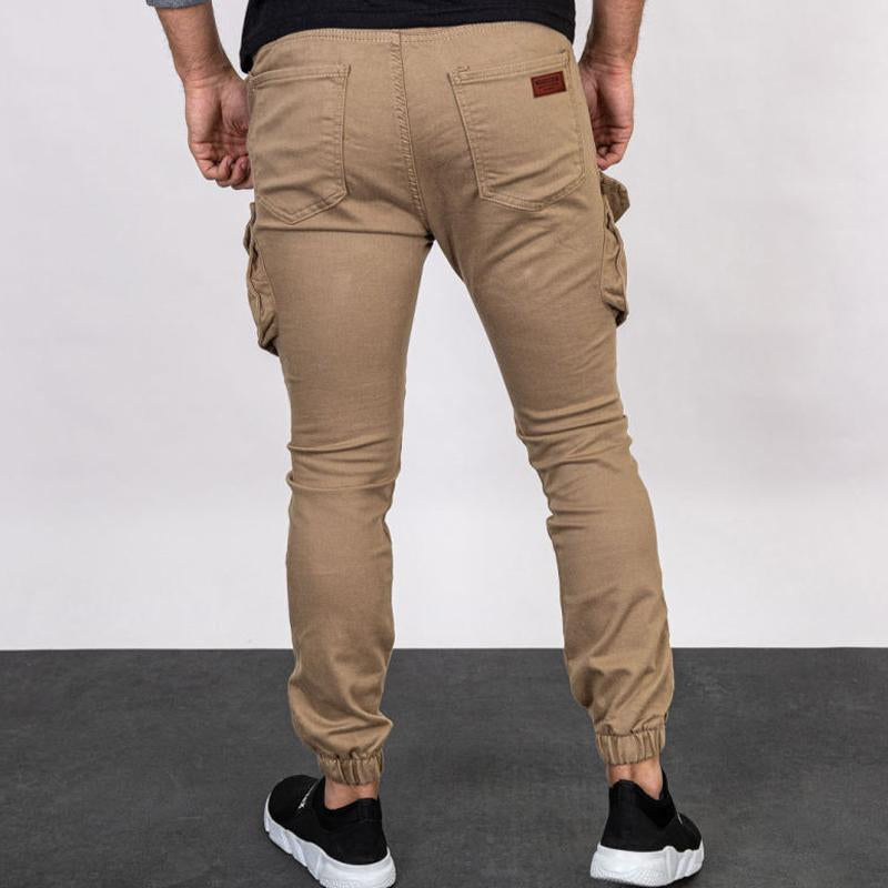 Men's Casual Solid Color Pocket Cargo Pants 43654359Y