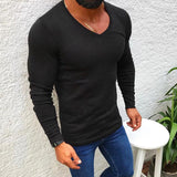Men's Casual Slim Long Sleeve V Neck Pullover Knitwear 51426960M