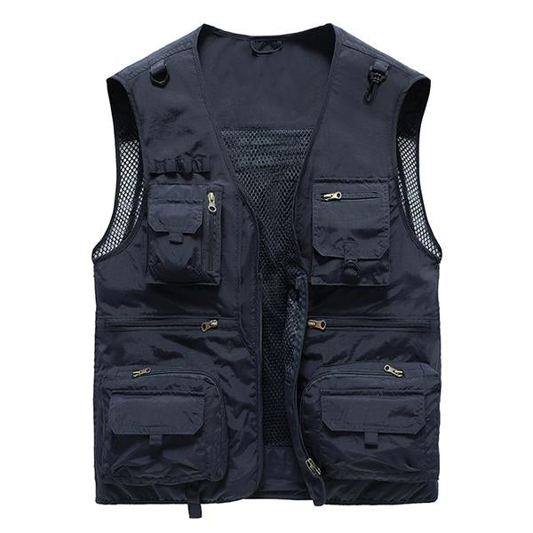 Mens Multi-Pocket Outdoor Quick-Drying Vest 96825875M Dark Blue / S Vests
