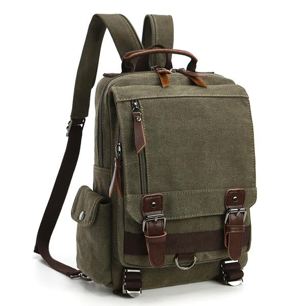 Casual Canvas Outdoor Travel Backpack 52963602M Army Green Backpacks