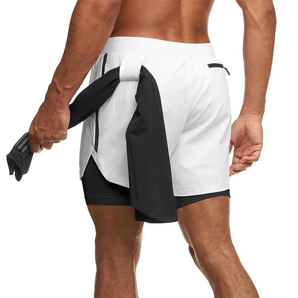 Men's Double Layer Quick Dry Sports Shorts 36316818M