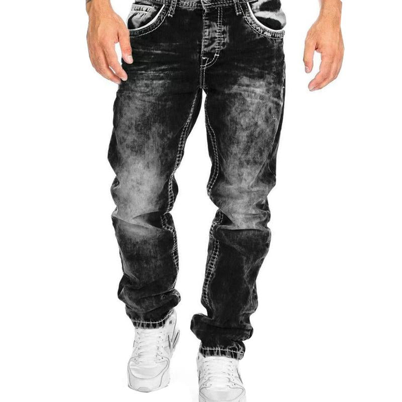 Men's Casual Washed Distressed Straight Jeans 04041155M