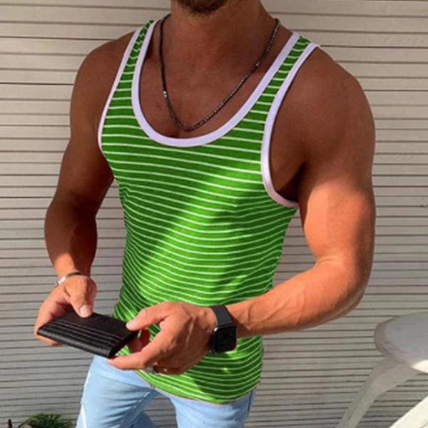 Men's Casual Striped Sports Tank Top 75729762M