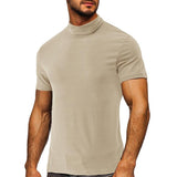 Men's Solid Color High Collar T-shirt 53081692X