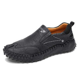 Mens Retro Slip-On Leather Shoes 72615625 Black / 6 Shoes