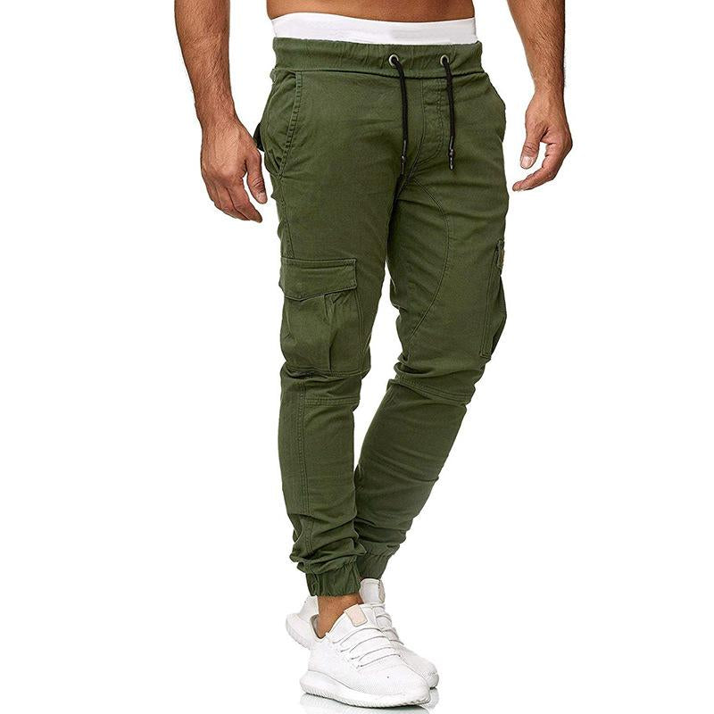 Men's Multi-Pocket Drawstring Belt Pants 74865786X