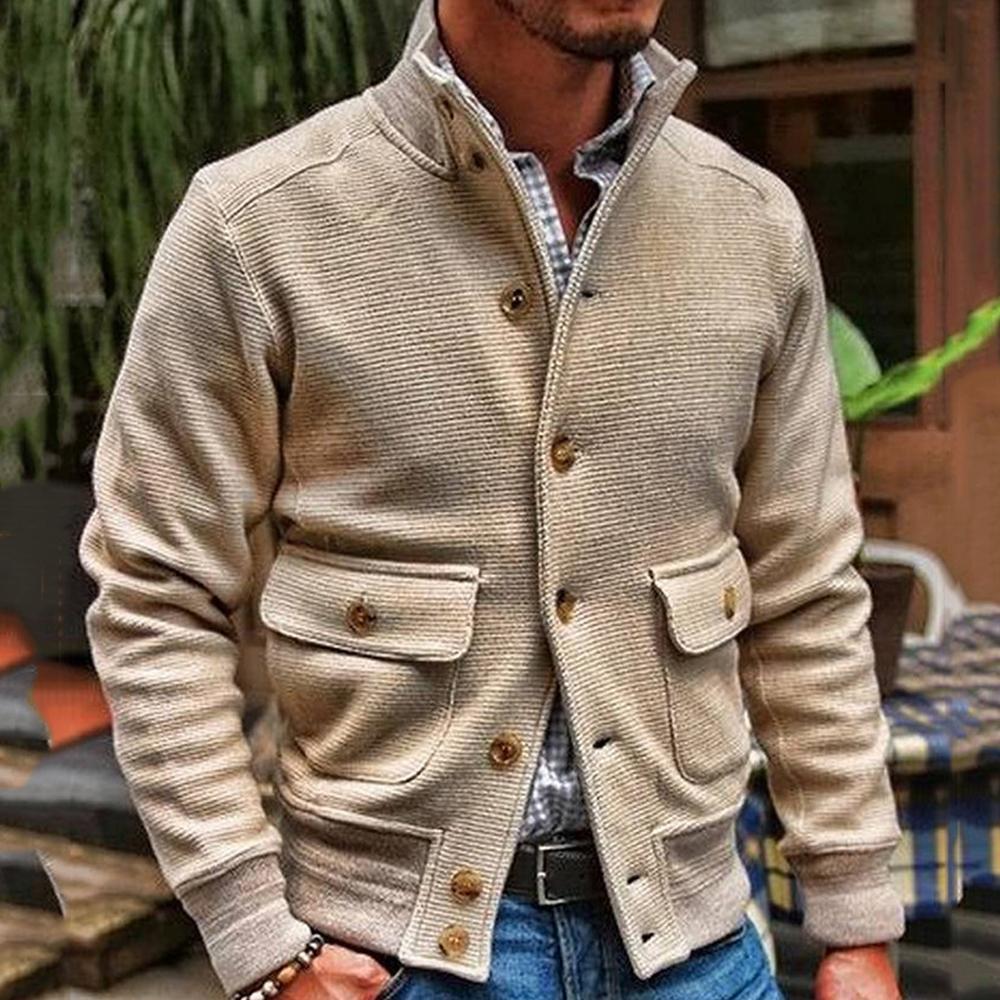 Veste à col montant pour homme de couleur unie 35479294X