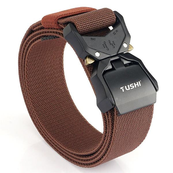 3.8Cm Wide Double Card Slot Buckle Belt Coffee Color / 125Cm Belts