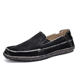 Mens Washed Denim Canvas Breathable Casual Shoes 14309547 Black / 6.5 Shoes