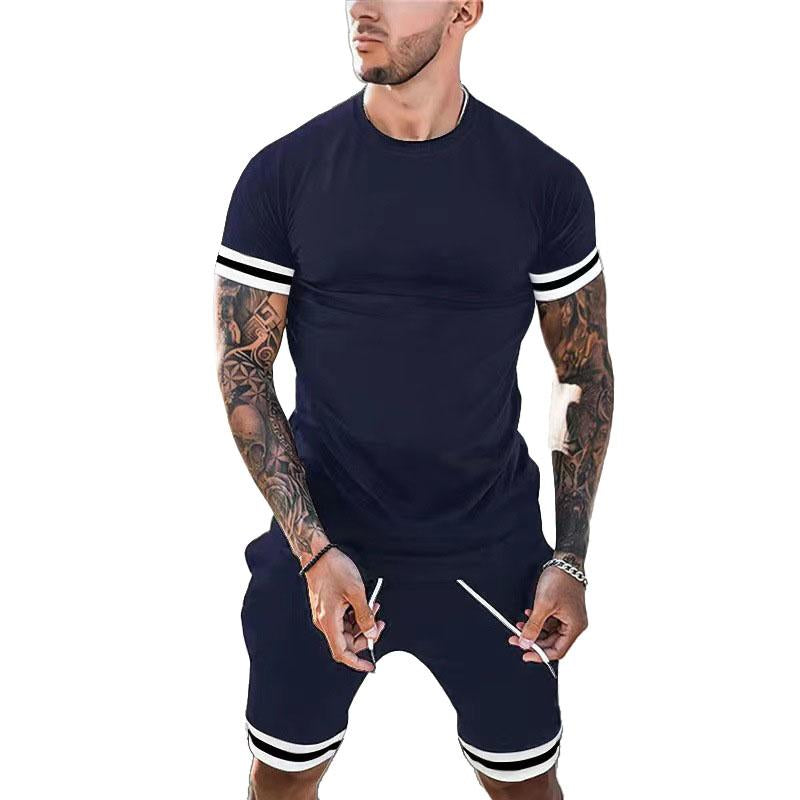 Men's Sports Casual Short Sleeve Shorts Set 46838955M