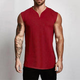 Men's Solid Color V-neck Sports Men's Sleeveless Tank Top 17857778X