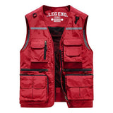 Mens Multi-Pocket Tactical Cargo Vest 53117159M Red / S Vests