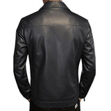 Men's Vintage Lapel Zipper Slim Leather Biker Jacket 52972712M