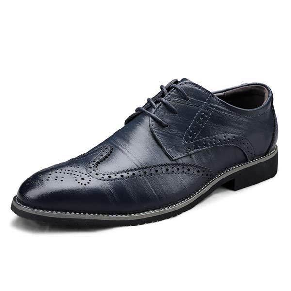 Mens Brogue Formal Leather Shoes 03039665 Blue / 6 Shoes
