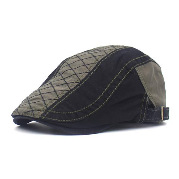 Mens Cotton Beret 04769101W Dark Green Hats