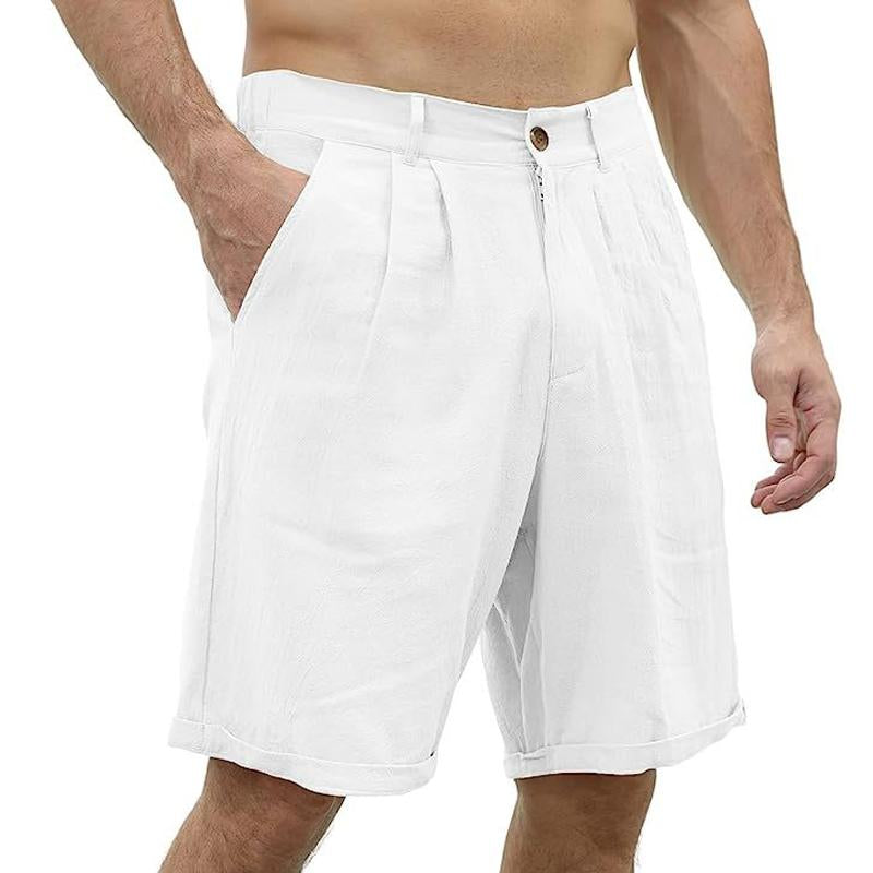 Men's Casual Simple Solid Color Beach Shorts 89130954Y