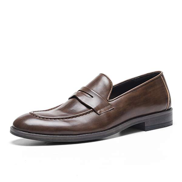 Mens Slip-On P Leather Loafers 66974148 Brown / 6.5 Shoes