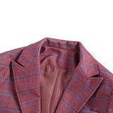 Men's Check Lapel Long Sleeve Blazer 54272801X