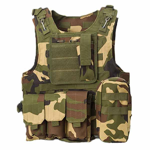 Mens Outdoor Amphibious Tactical Vest 52626751A Green Camouflage / Free Vests