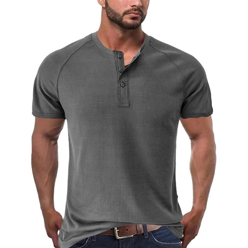 Tough Guy Kortermet Henley T-skjorte for menn 46765611X