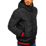 Men's Zipper Contrast Color Cotton Jacket Hoodie 30362979X