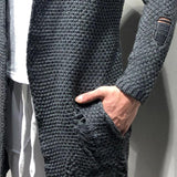 Men's Casual Ripped Long Knit Cardigan 68275311M
