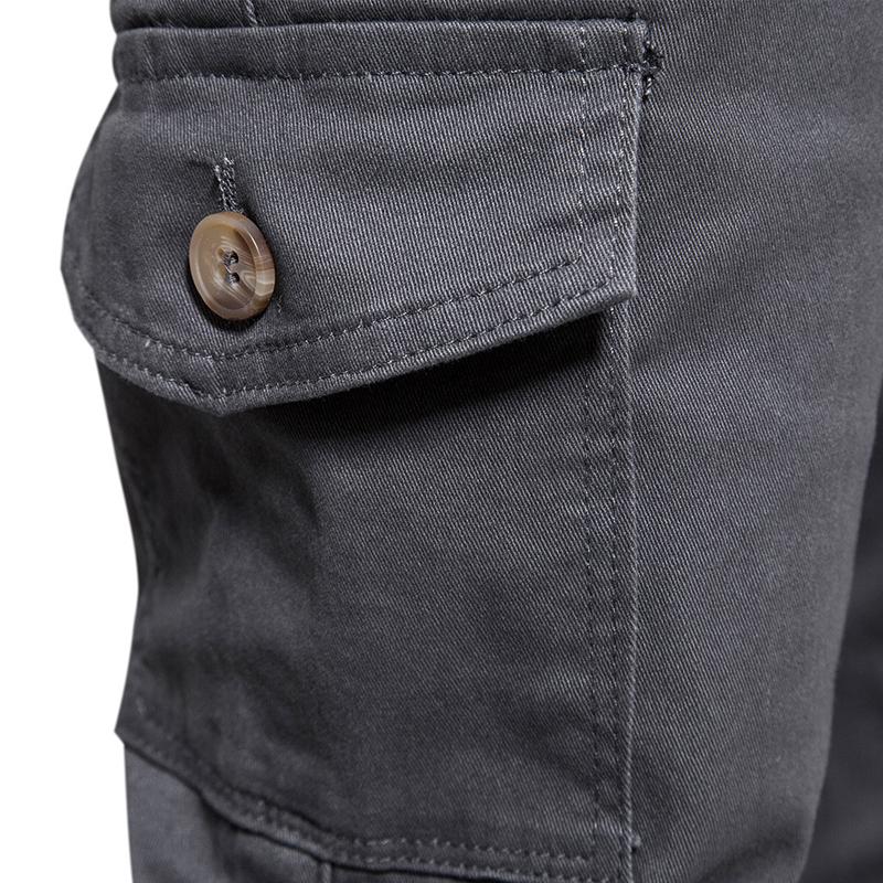 Men's Casual Solid Color Multi-pocket Overalls 80694657X