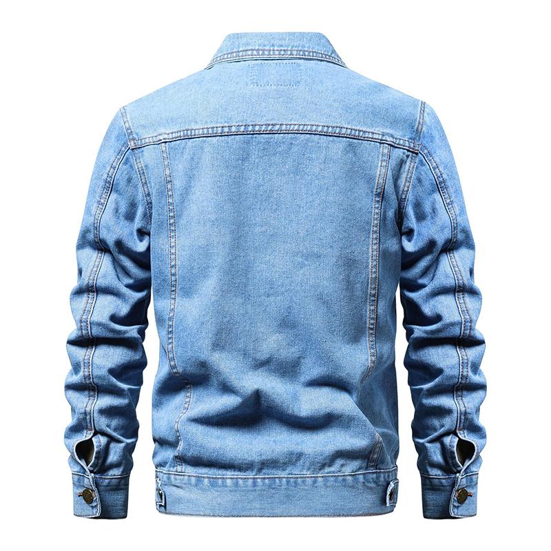 Men's Casual Fit Lapel Denim Jacket 94856770M