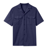 Men's Casual Loose Short Sleeve Shirt Shorts Set 33795950M