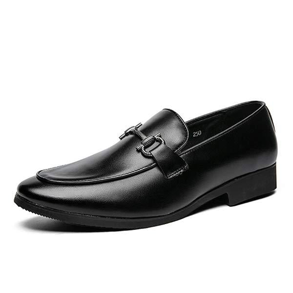 Mens Slip-On Leather Shoes 14935681 Black / 6 Shoes