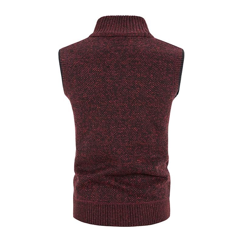 Men's Casual Stand Collar Zipper Knitted Vest 07947834M