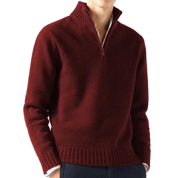 Men's Half Turtleneck Zipper Sweater 80664882X