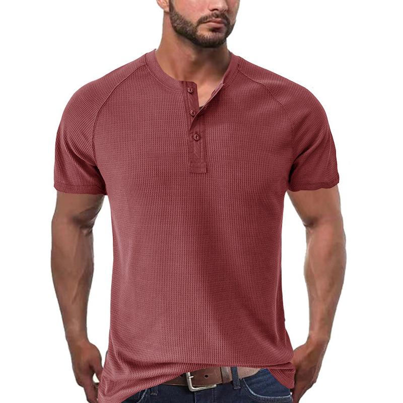 Maglietta Henley a maniche corte Tough Guy da uomo 46765611X