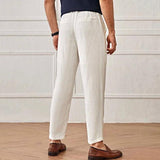Men's Solid Color Cropped Pants 75807098Y