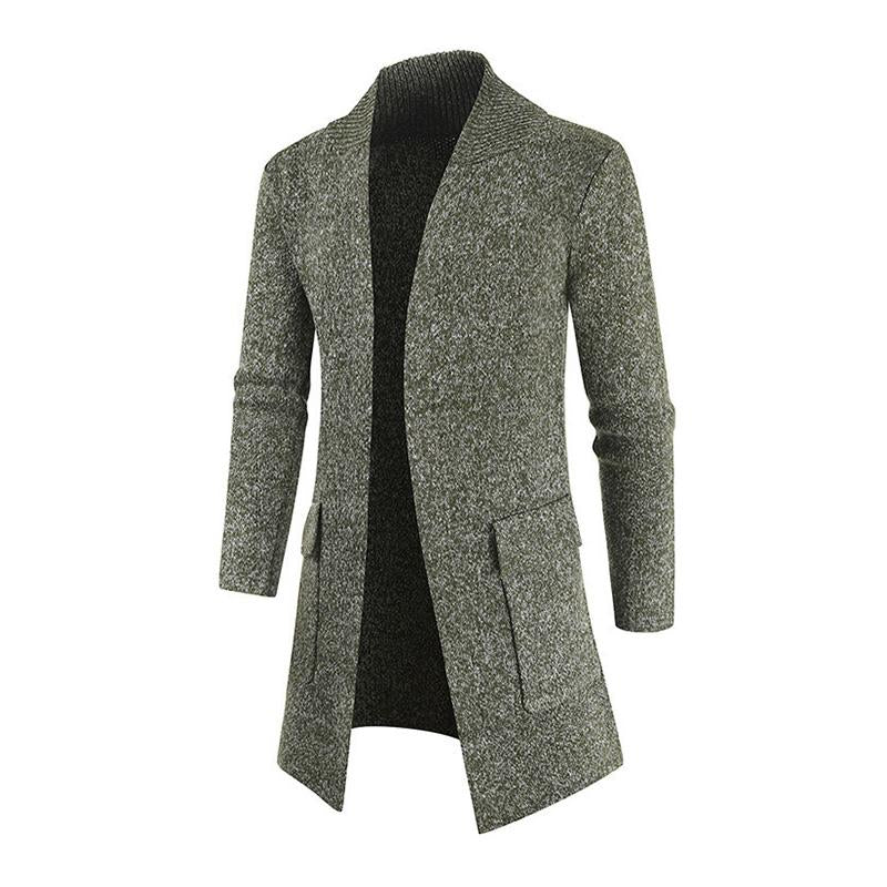 Men's Casual Patch Pocket Mid-Length Knitted Cardigan 94033223M