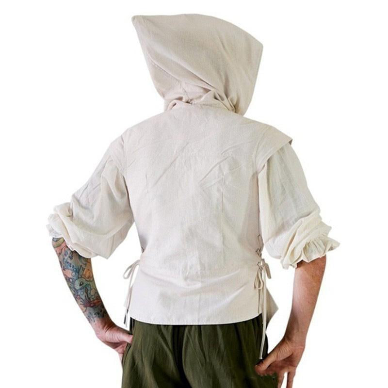 Men's Vintage Slim 3/4 Sleeve Hooded Shirt 28066568M