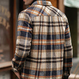 Men's Plaid Shirt Long Sleeve Button Down Casual Jacket 78190706X