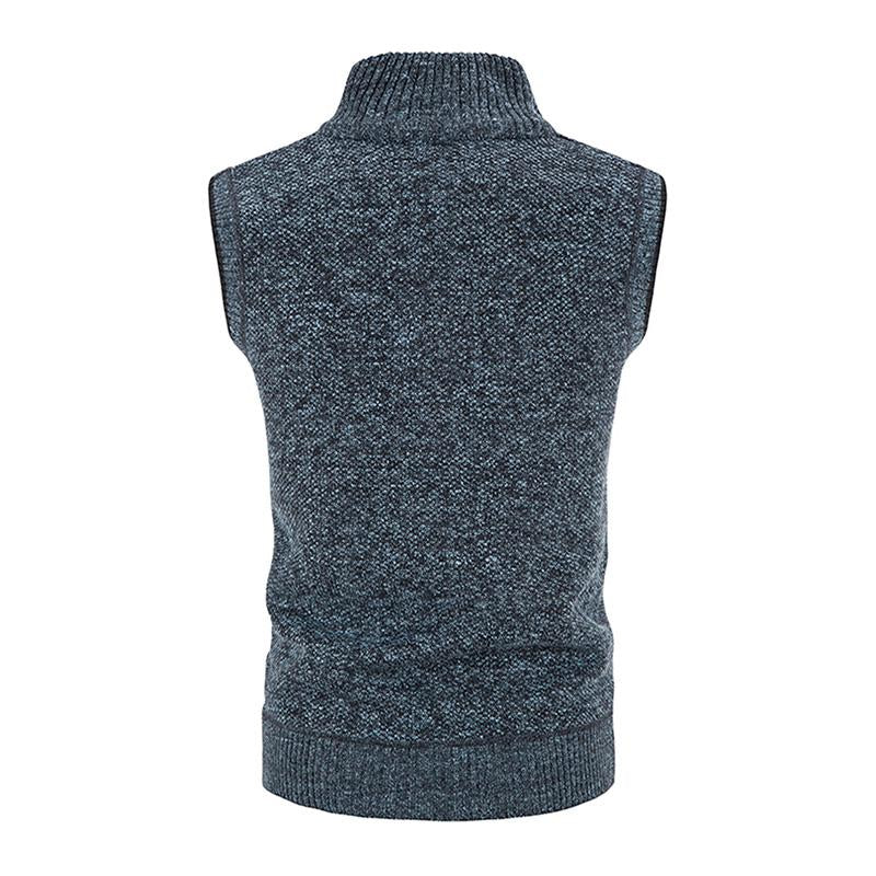 Men's Casual Stand Collar Zipper Knitted Vest 07947834M