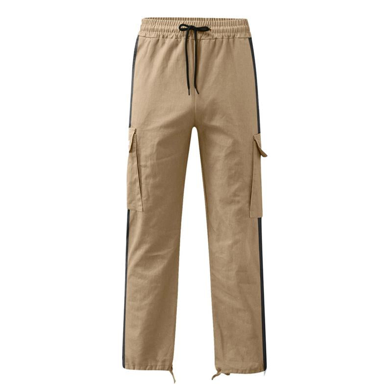 Men's Drawstring Drawstring Pocket Color Block Trousers 76983966X