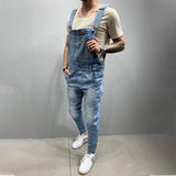 Men's Casual Ripped Denim Overalls 85173375Y