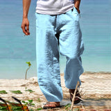 Men's Casual Solid Color Loose Straight-Leg Pants 32296041Y