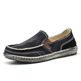 Mens Washed Denim Canvas Slip-On Shoes 59975887 Black / 6.5 Shoes